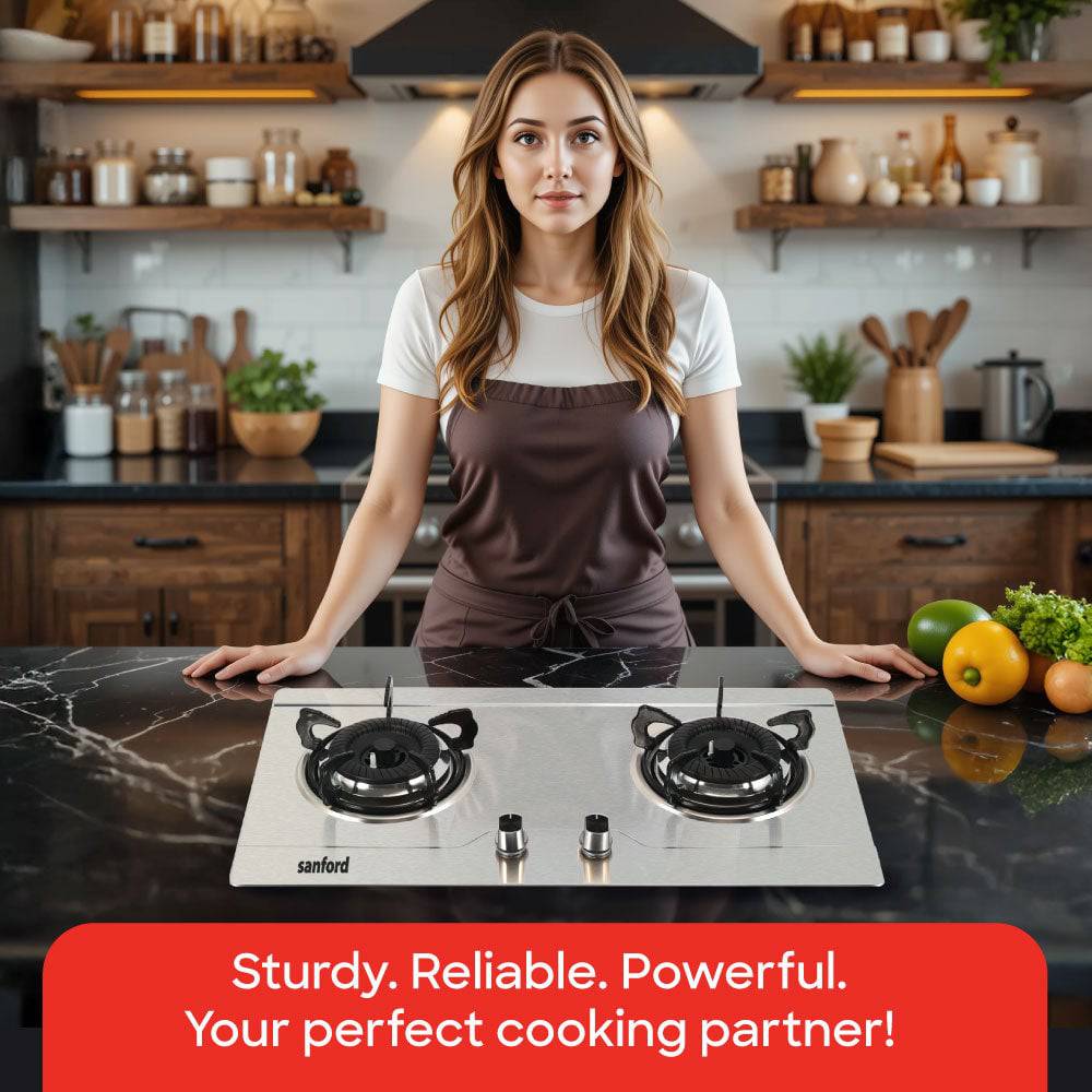 Sanford 2 Burner Glass Top Gas Hob | SF5402GC - SANFORD MIDDLE EAST DWC L.L.C