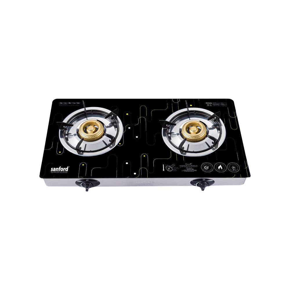 Sanford Double Burner Glass Gas Stove | SF5361GC - SANFORD MIDDLE EAST DWC L.L.C