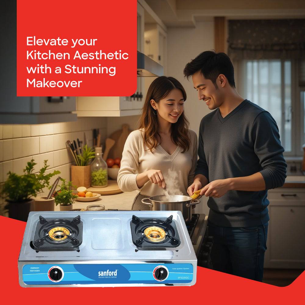 Sanford Double Burner Stainless Steel Gas Stove | SF5220GC - SANFORD MIDDLE EAST DWC L.L.C