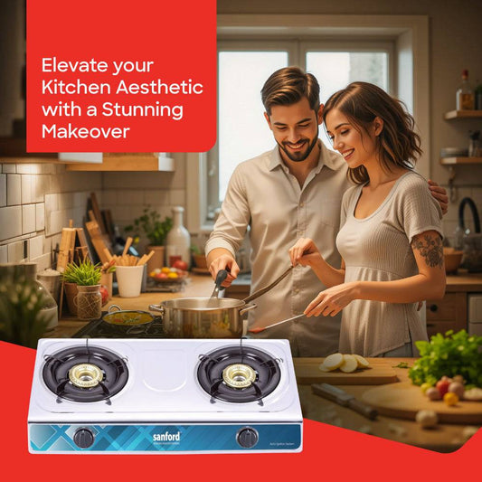 Sanford Double Burner Stainless Steel Gas Stove | SF5313GC A - SANFORD MIDDLE EAST DWC L.L.C