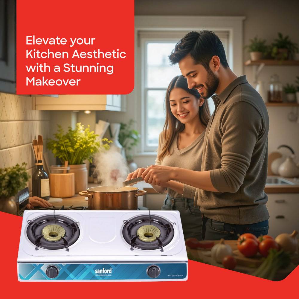 Sanford Double Burner Stainless Steel Gas Stove | SF5313GC-B - SANFORD MIDDLE EAST DWC L.L.C