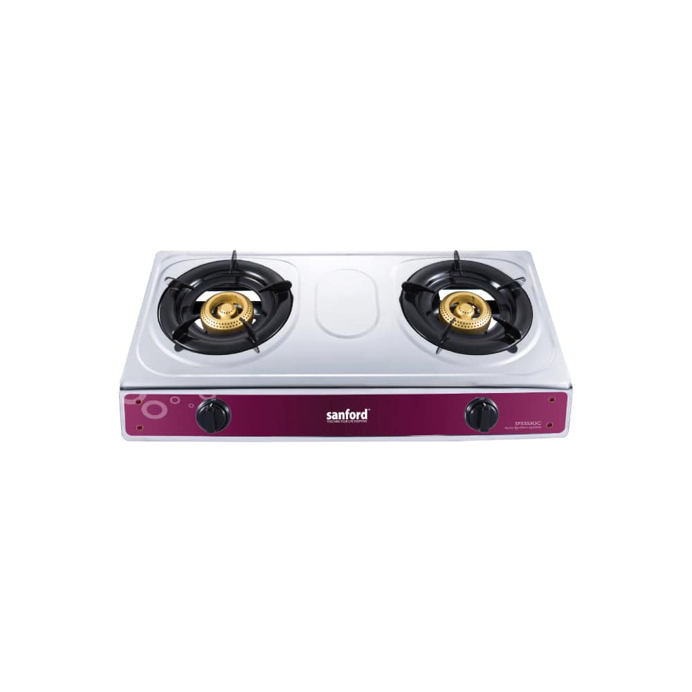 Sanford Double Burner Stainless Steel Gas Stove | SF5353GC - SANFORD MIDDLE EAST DWC L.L.C