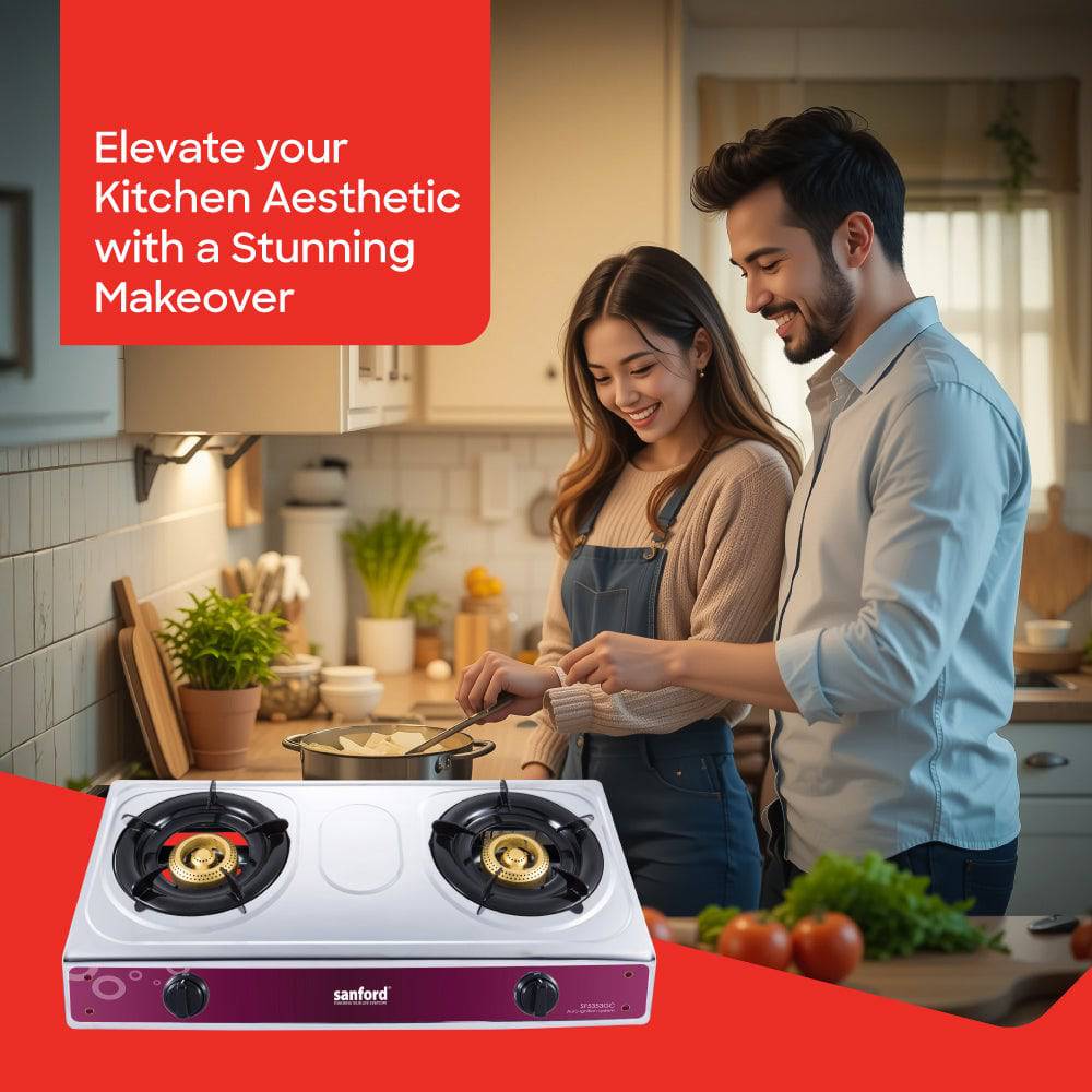 Sanford Double Burner Stainless Steel Gas Stove | SF5353GC - SANFORD MIDDLE EAST DWC L.L.C