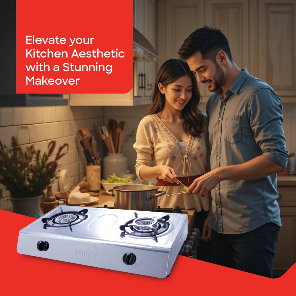 Sanford Double Burner Stainless Steel Gas Stove | SF5401GC - SANFORD MIDDLE EAST DWC L.L.C