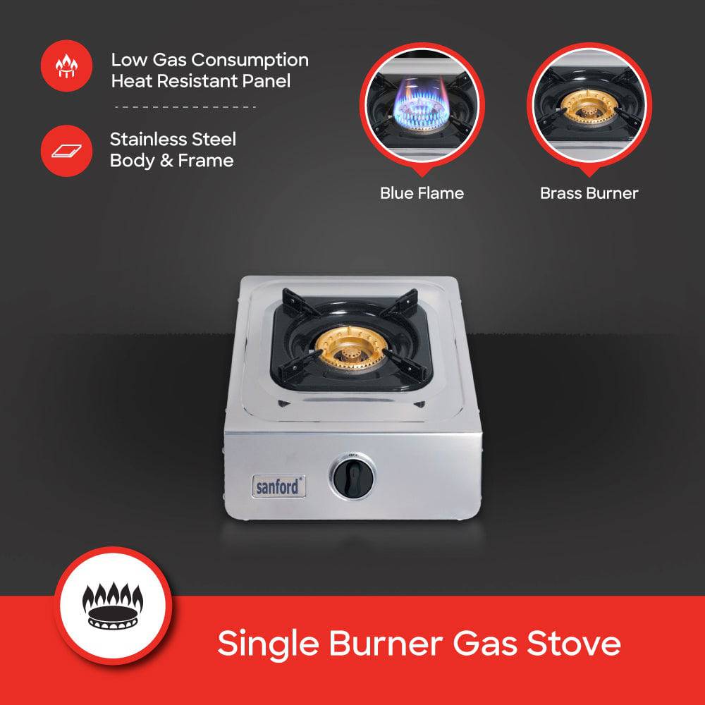 Sanford Single Burner Stainless Steel Gas Stove | SF5113GC - SANFORD MIDDLE EAST DWC L.L.C