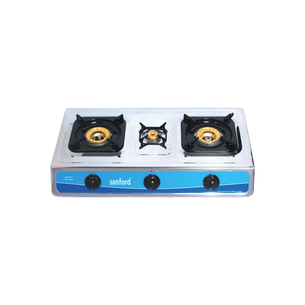 Sanford Triple Burner Stainless Steel Gas Stove | SSF5310GC - SANFORD MIDDLE EAST DWC L.L.C