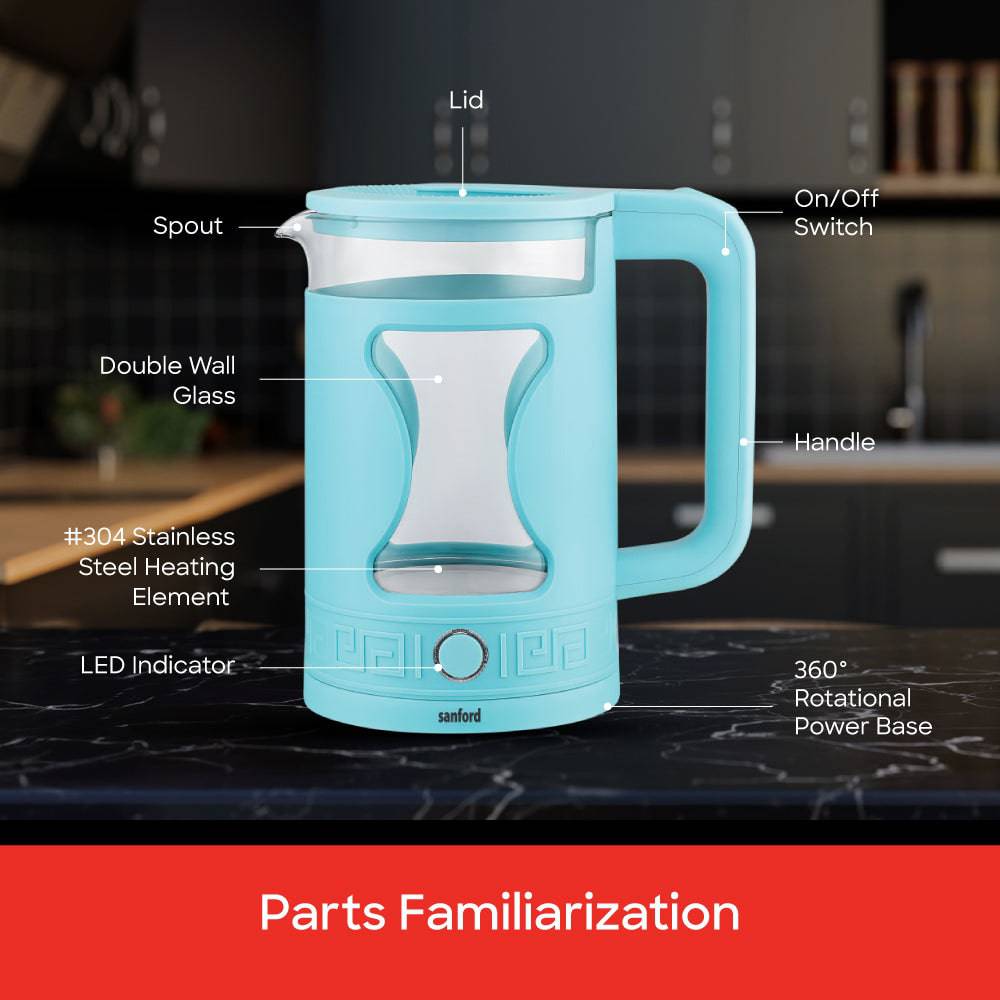 SF3359EK - 1.8L Glass Electric Kettle - SANFORD MIDDLE EAST DWC L.L.C