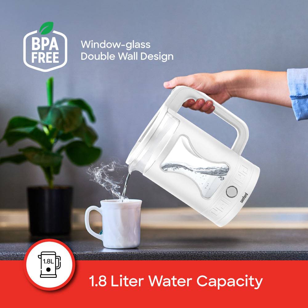 SF3359EK - 1.8L Glass Electric Kettle - SANFORD MIDDLE EAST DWC L.L.C