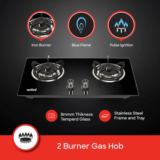 Sanford 3 Burner Glass Top Gas Hob | SF5403GC - SANFORD MIDDLE EAST DWC L.L.C