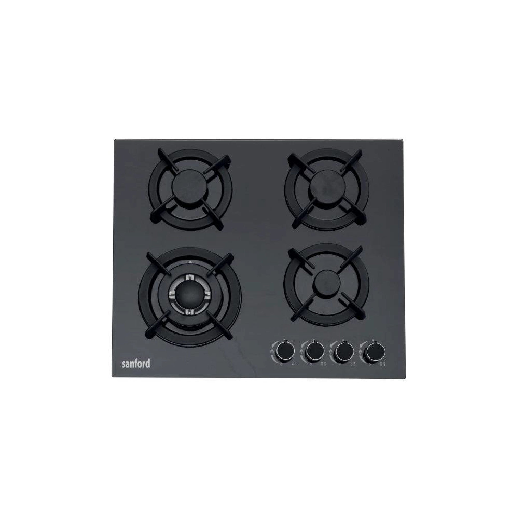 4 burner glass gas hob auto ignition blue flame sanford 1