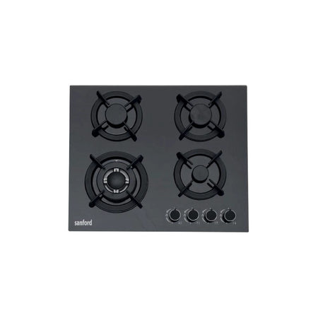 4 burner glass gas hob auto ignition blue flame sanford 1