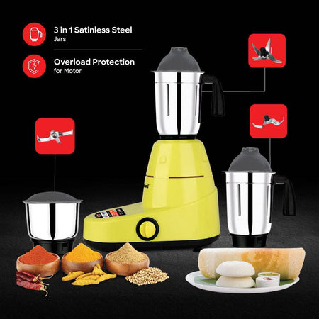 Sanford SF5906GM Mixer Grinder Three Stainless Steel Jar Sizes