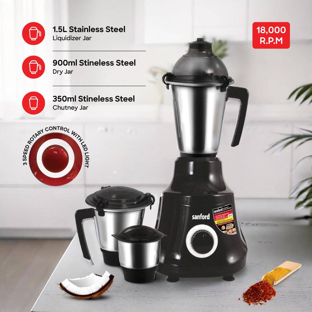 Sanford 3 in 1 Multifunctional Mixer Grinder With Power full 800 Motor |SF5902GM-A - SANFORD MIDDLE EAST DWC L.L.C