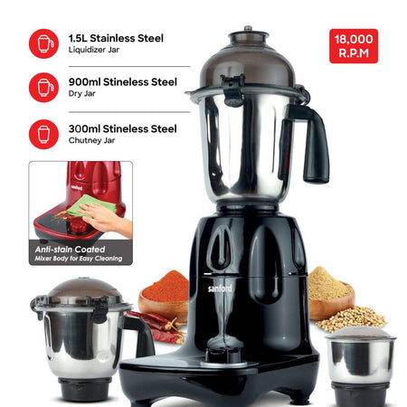 Sanford 3 in 1 Multifunctional Mixer Grinder With Power full 800 Motor |SF5911GM - B - SANFORD MIDDLE EAST DWC L.L.C