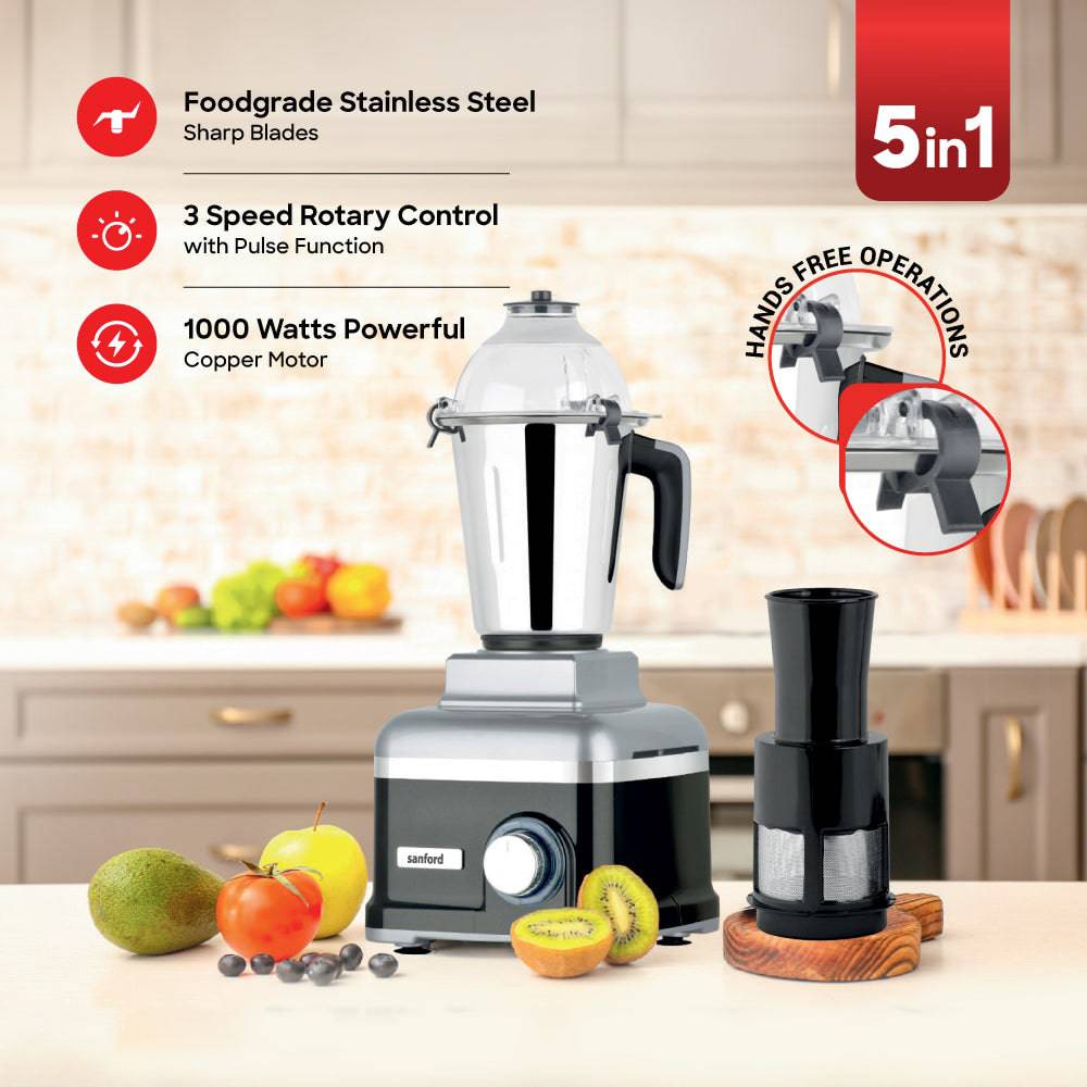 Sanford 5 in 1  Multifunctional  Mixer Grinder With Power full 1000W Motor | SF5913GM - SANFORD MIDDLE EAST DWC L.L.C