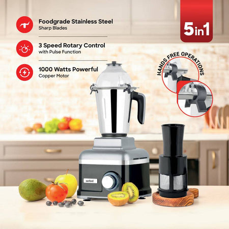 Sanford 5 in 1  Multifunctional  Mixer Grinder With Power full 1000W Motor | SF5913GM - SANFORD MIDDLE EAST DWC L.L.C