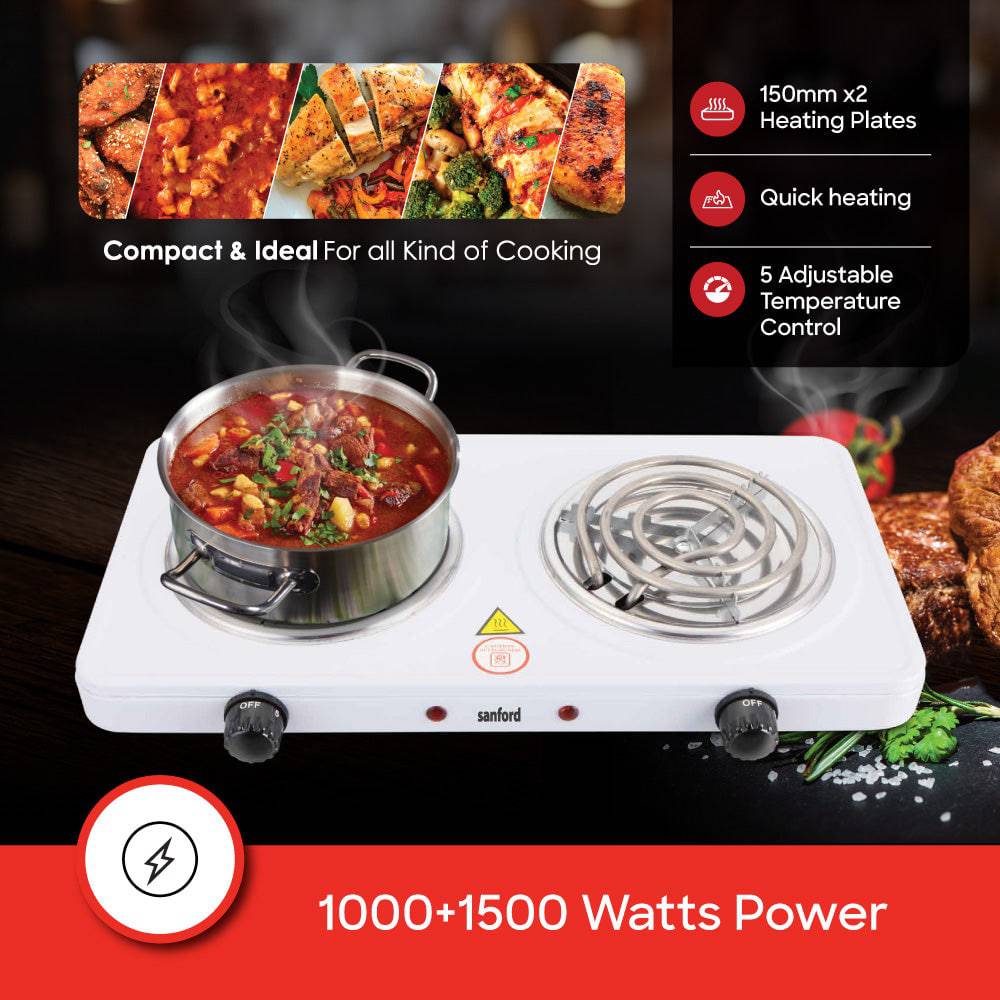 Sanford Dual Burner Electrical Spiral hot Plates | SF5014HPT - SANFORD MIDDLE EAST DWC L.L.C