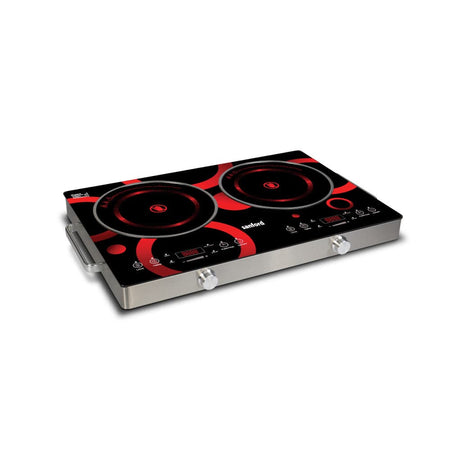 Sanford dual burner electrical infrared cooker in black silver for modern cooking