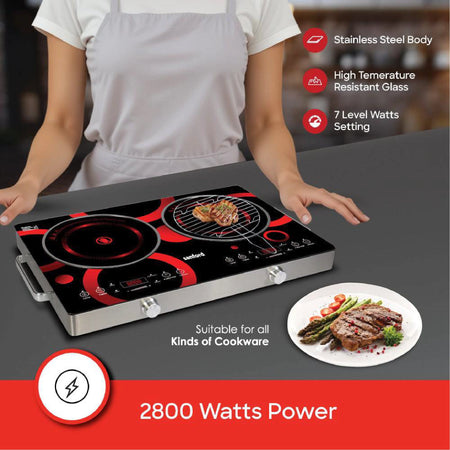dual burner electrical infrared cooker portable sanford 3
