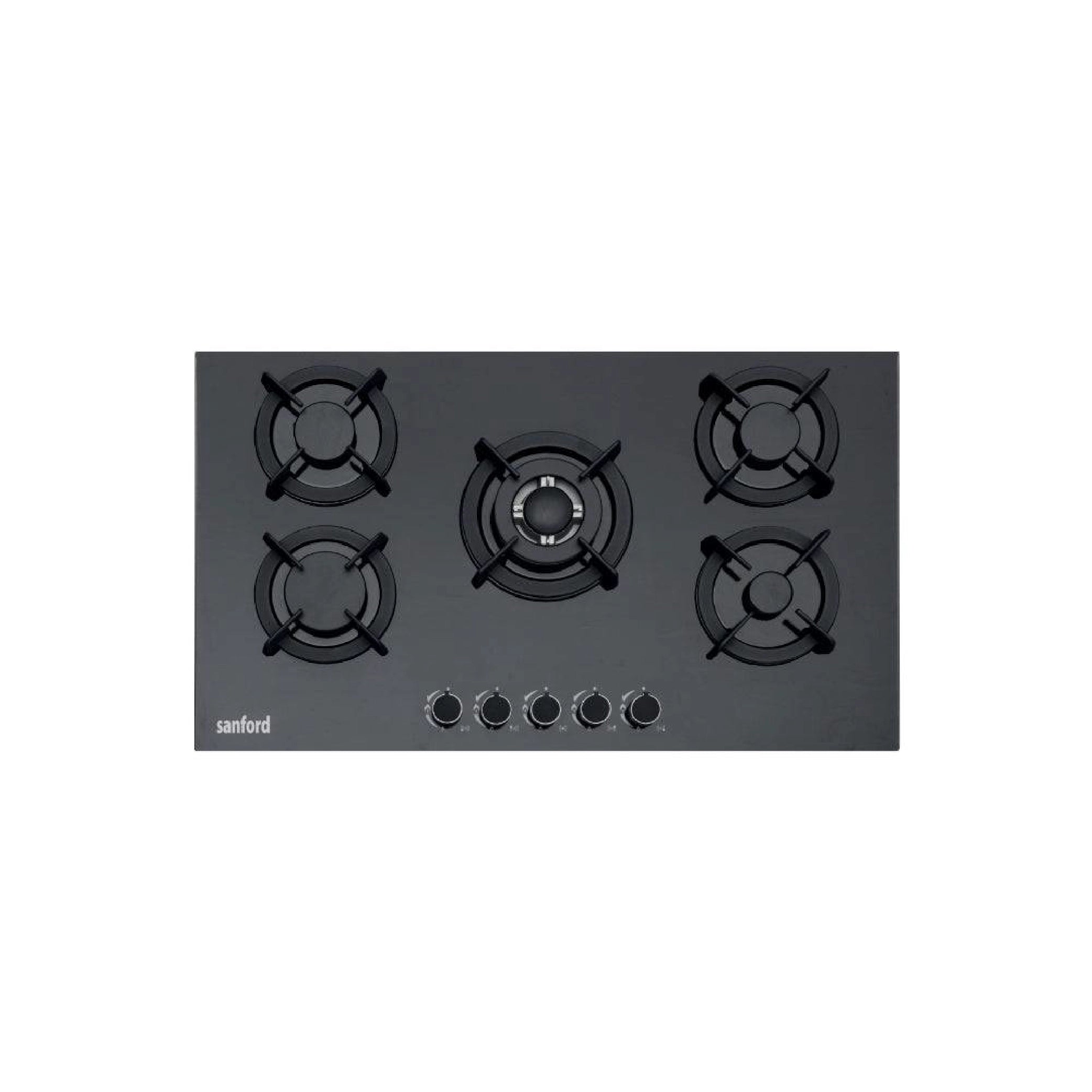 5 burner glass gas hob auto ignition blue flame sanford 1
