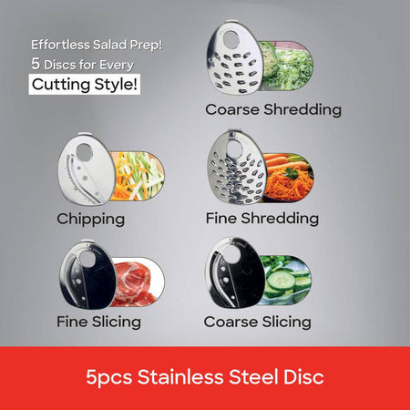 Sanford electric slicer in use slicing vegetables for salads