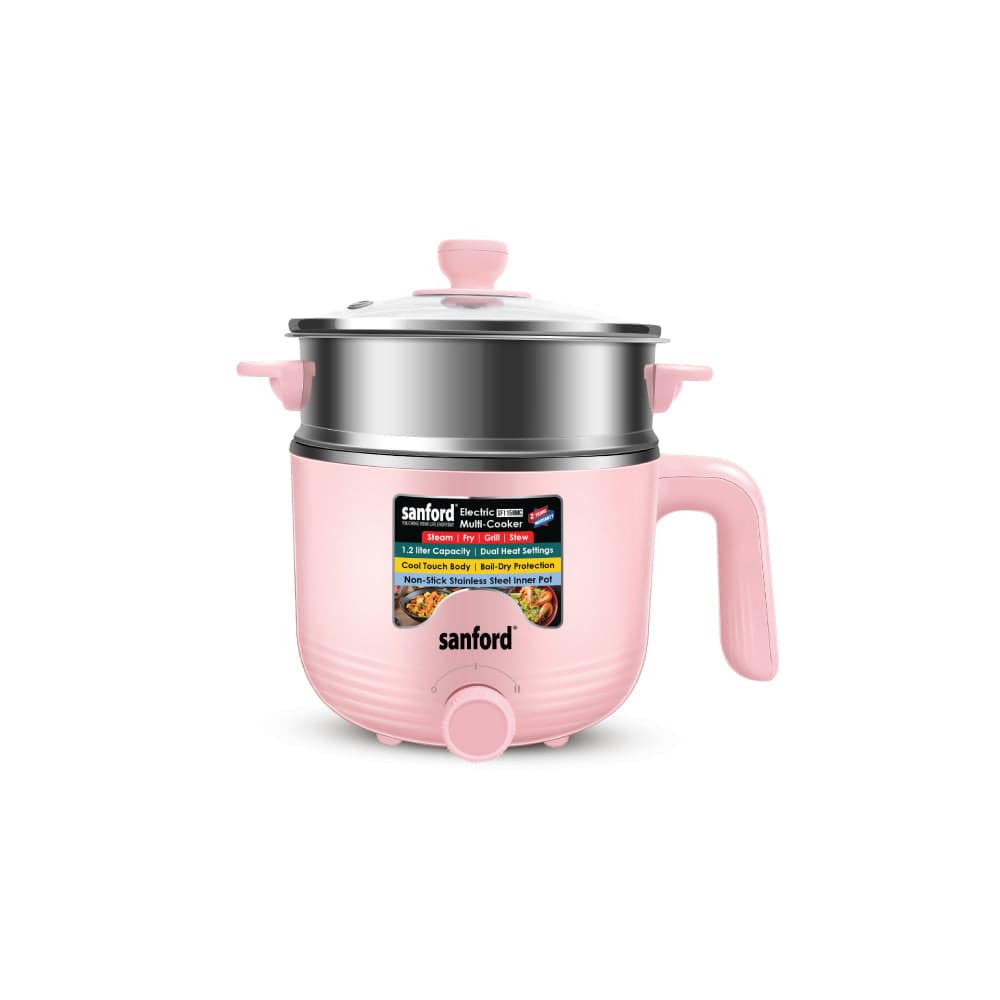 Sanford 1.2L electric multi-cooker with non-stick pot and dual heat settings