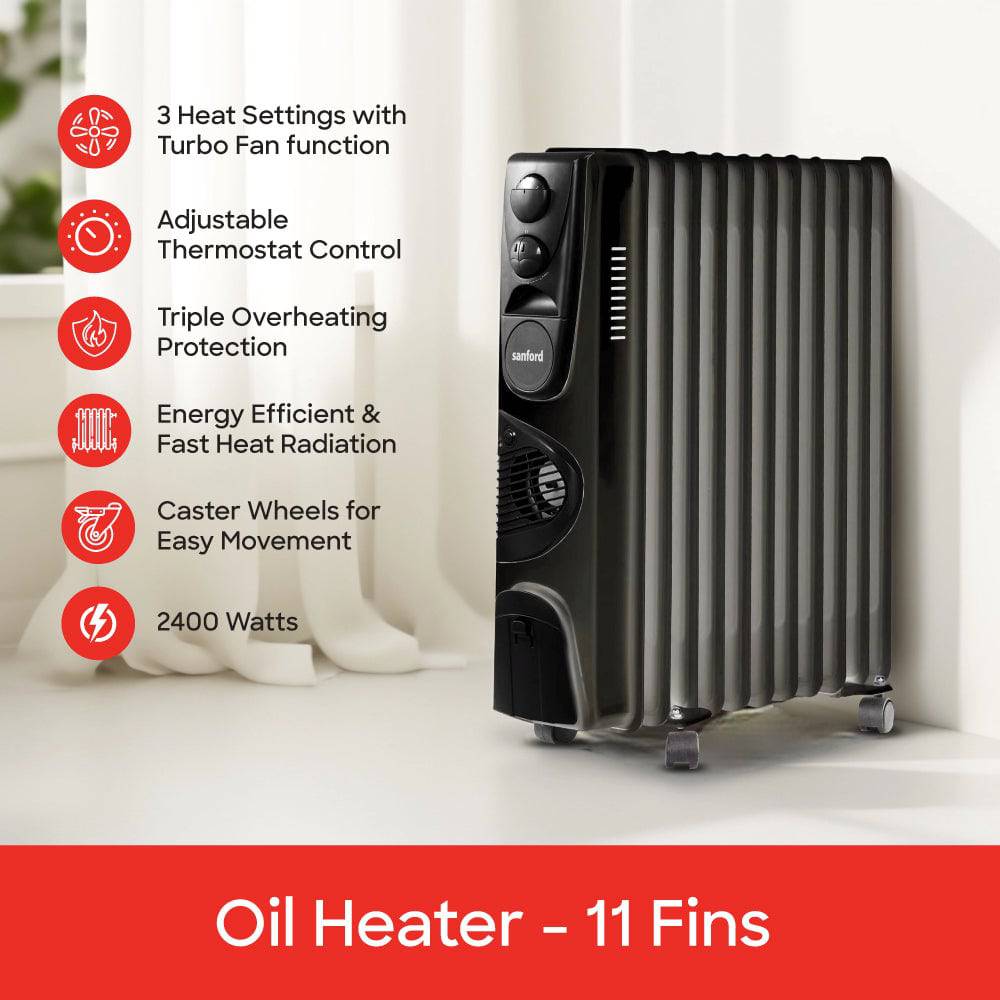 Sanford 11 Fins Oil Heater With Turbo Fan Function| SF1211OH - SANFORD MIDDLE EAST DWC L.L.C