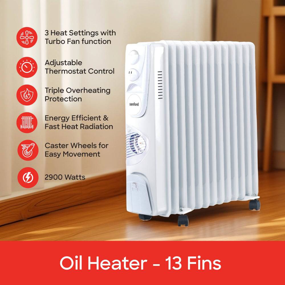Sanford 13 Fins Oil Heater With Turbo Fan Function| SF1212OH - SANFORD MIDDLE EAST DWC L.L.C