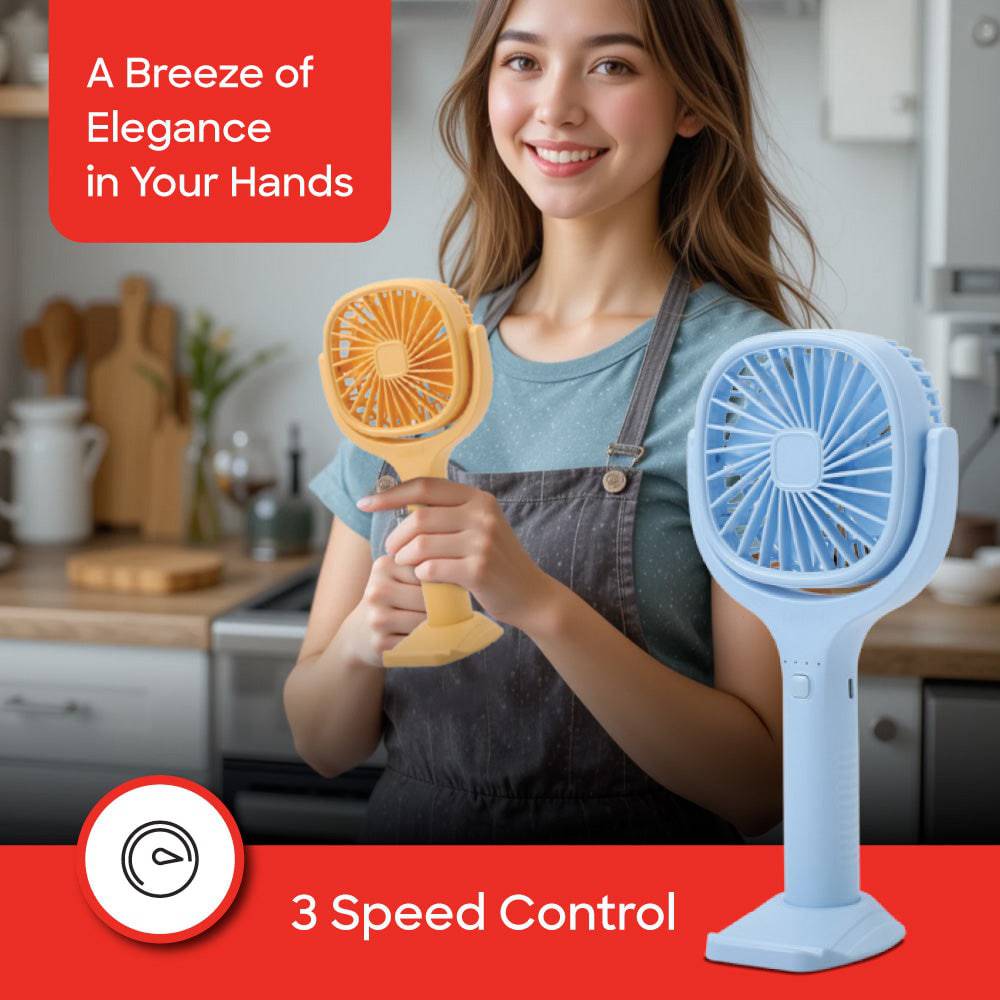 Sanford  4 inch Rechargeable Hand Fan with stand | SF936HFN - SANFORD MIDDLE EAST DWC L.L.C