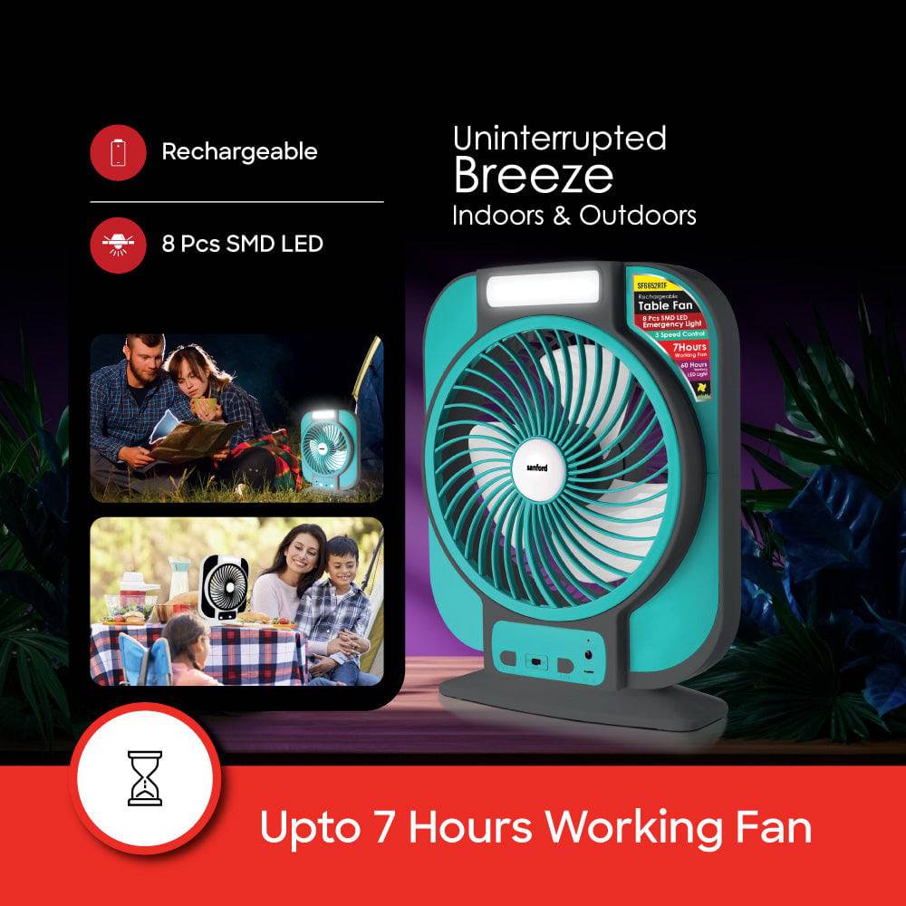Sanford Rechargeable Fan With Led | SF6652RTF - SANFORD MIDDLE EAST DWC L.L.C