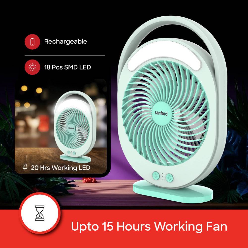 Sanford Rechargeable Fan With Led | SF6662MFN - SANFORD MIDDLE EAST DWC L.L.C