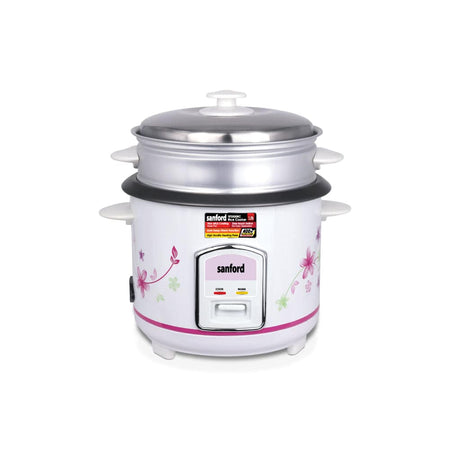 Sanford 1.0L electric rice cooker with steamer basket and keep warm function