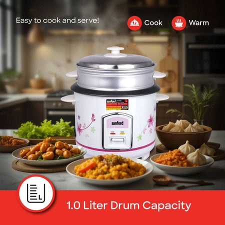 Sanford 1.0L rice cooker steamer basket for vegetables and healthy cooking
