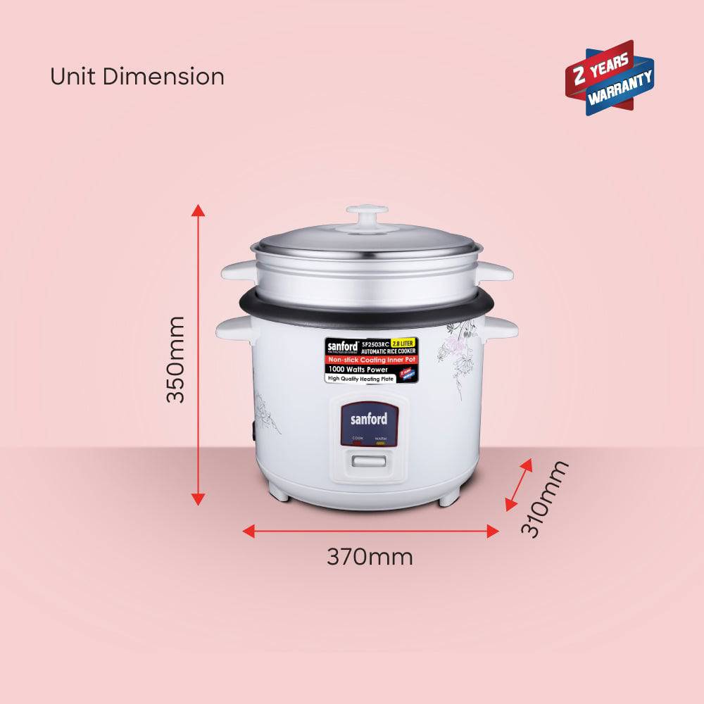 Sanford 2.8L Electric Rice Cooker With Steamer | SF2503RC - SANFORD MIDDLE EAST DWC L.L.C
