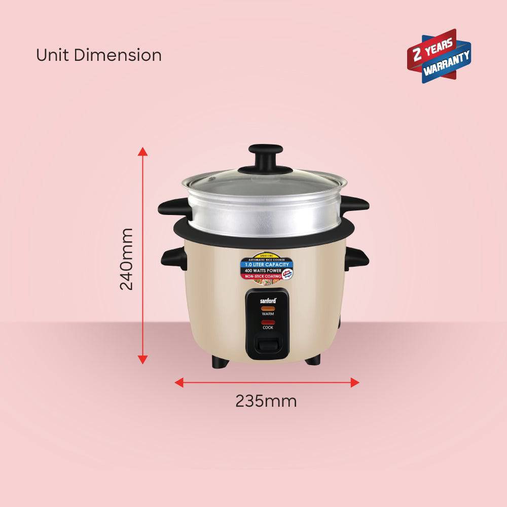Sanford 1.0L Electric Rice Cooker With Steamer | SF2511RC - SANFORD MIDDLE EAST DWC L.L.C