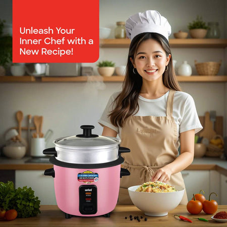 Sanford 1.0L Electric Rice Cooker With Steamer | SF2511RC - SANFORD MIDDLE EAST DWC L.L.C