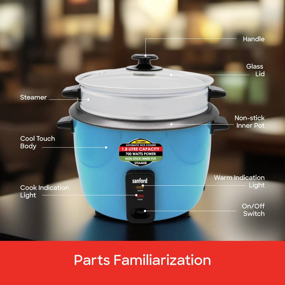 Sanford rice cooker automatic cooking cycle with keep warm function