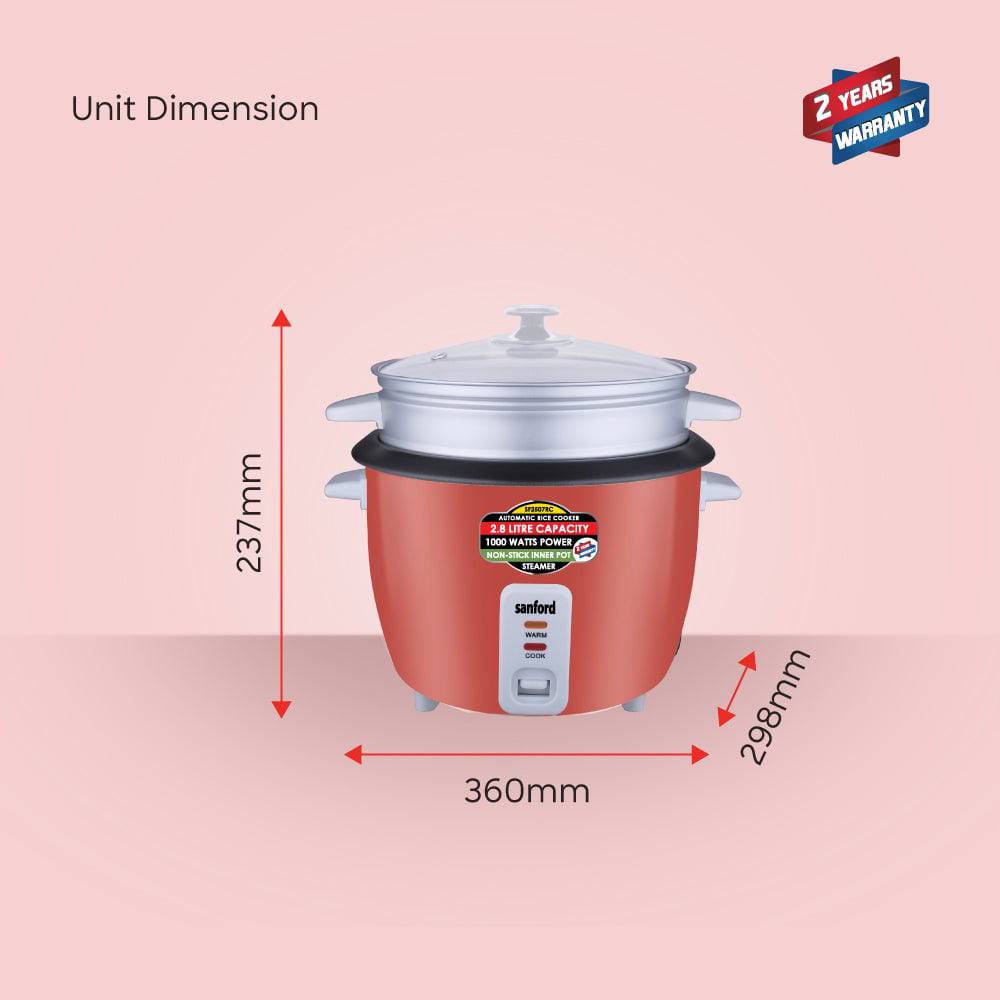 Sanford 2.8L Electric Rice Cooker With Steamer | SF2507RC - SANFORD MIDDLE EAST DWC L.L.C