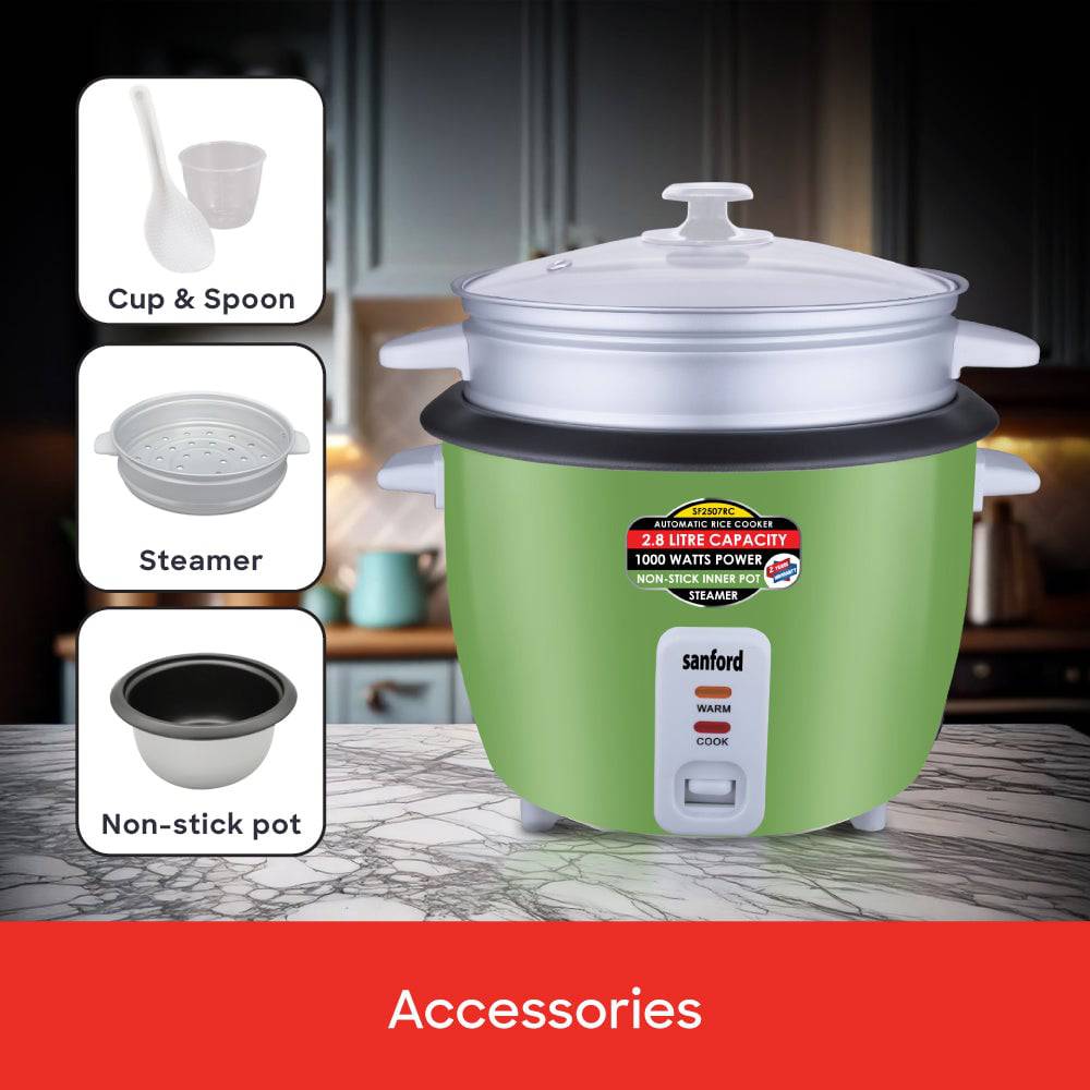 Sanford 2.8L Electric Rice Cooker With Steamer | SF2507RC - SANFORD MIDDLE EAST DWC L.L.C
