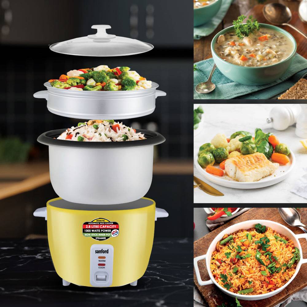 Sanford 2.8L Electric Rice Cooker With Steamer | SF2507RC - SANFORD MIDDLE EAST DWC L.L.C