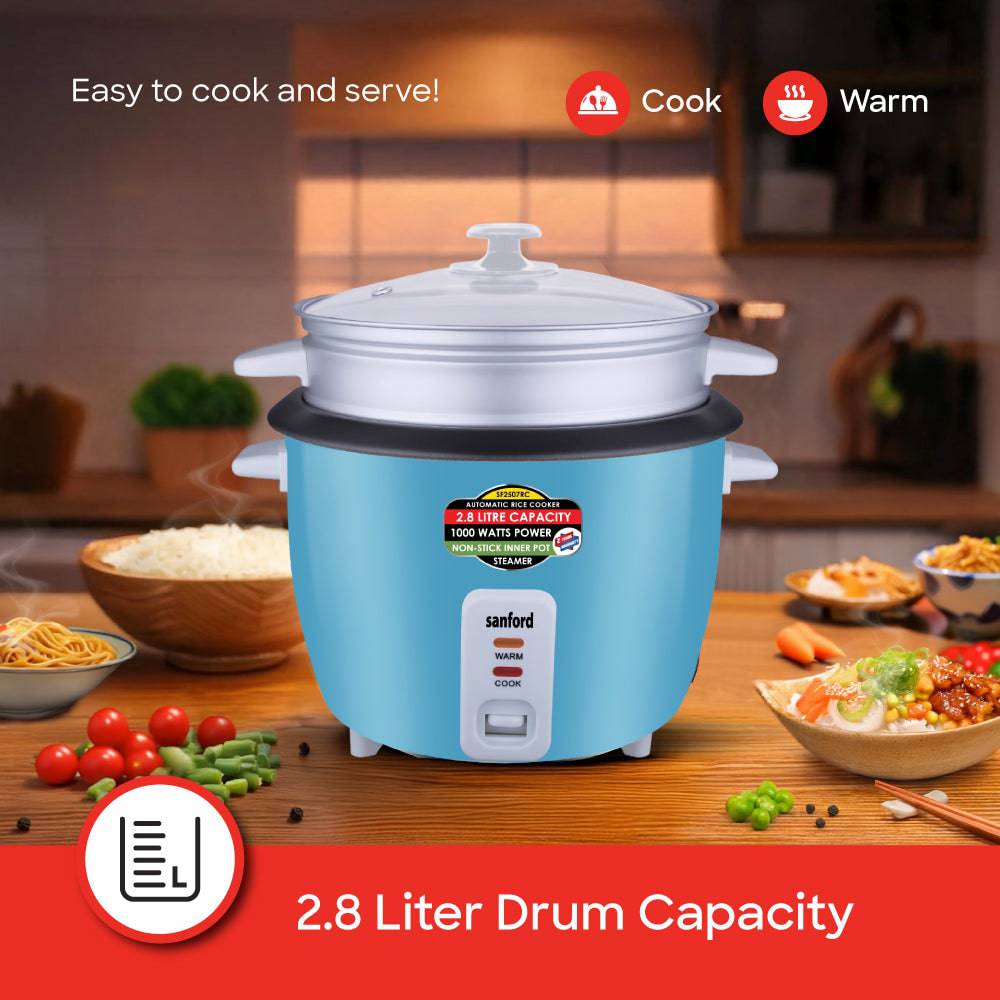 Sanford 2.8L Electric Rice Cooker With Steamer | SF2507RC - SANFORD MIDDLE EAST DWC L.L.C