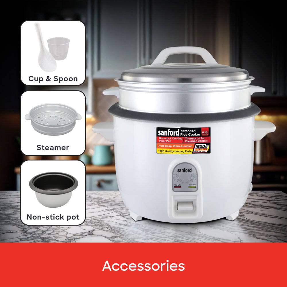 Sanford 4.2L Electric Rice Cooker With Steamer | SF2508RC - SANFORD MIDDLE EAST DWC L.L.C