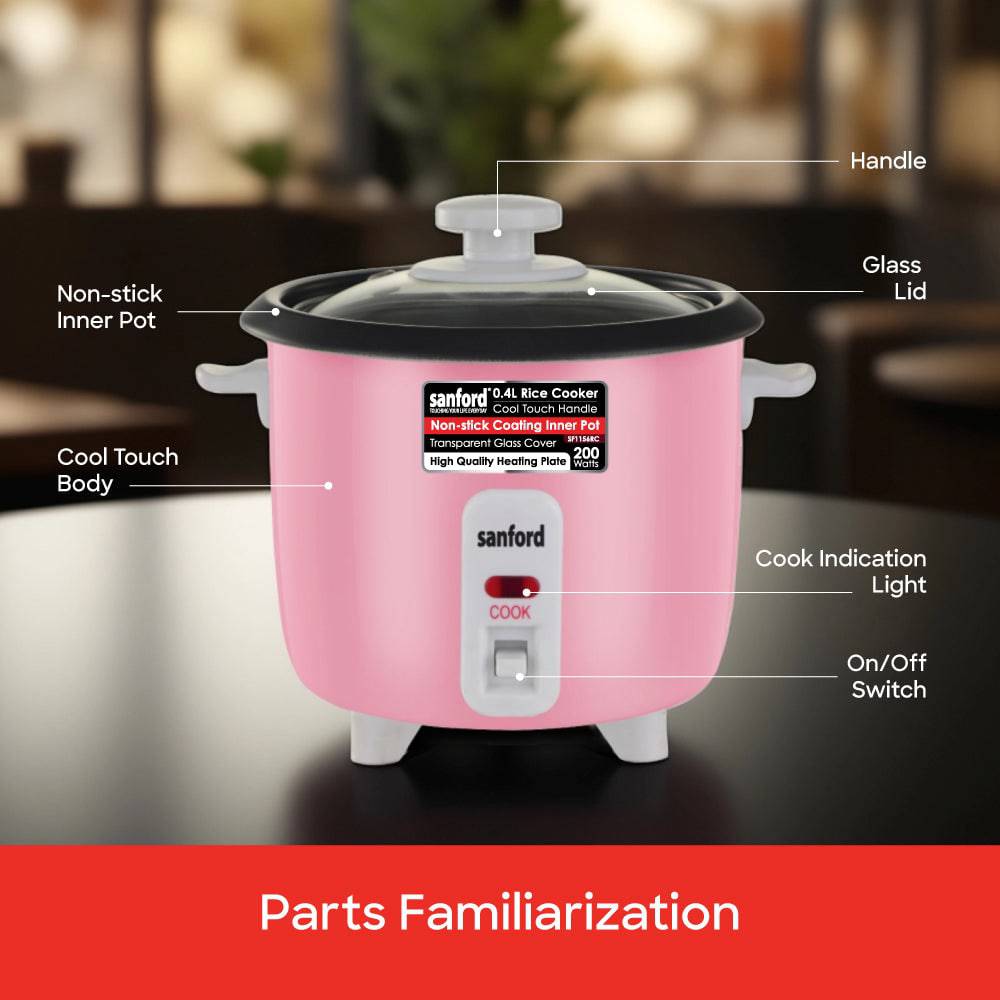Sanford 400 ml Electric Rice Cooker  | SF1156RC - SANFORD MIDDLE EAST DWC L.L.C