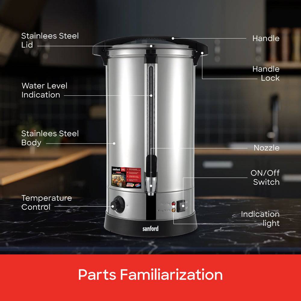 Sanford 28L Stainless Steel Electric Water Boiler | SF8200WB - SANFORD MIDDLE EAST DWC L.L.C